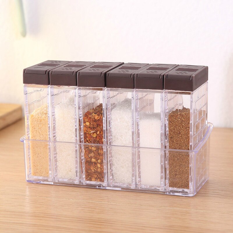 Kitchen supplies transparent plastic seasoning box seasoning bottle salt MSG seasoning jar storage box spice container ZP7051549