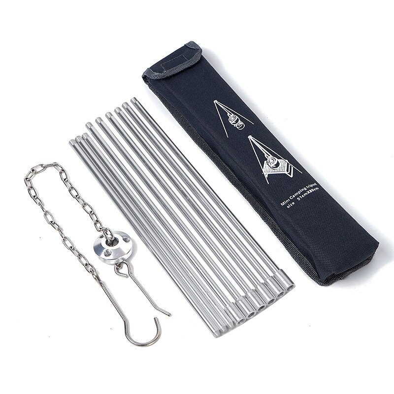 Hangrek voor buiten, opvouwbaar, aluminiumlegering met haken, multifunctionele campinguitrusting, lichte hangorganizer voor camping, outdoor, picknick Hangrek voor buiten, opvouwbaar, aluminiumlegering met haken, multifunctionele campinguitrusting, lichte hangorganizer voor camping, outdoor, picknick