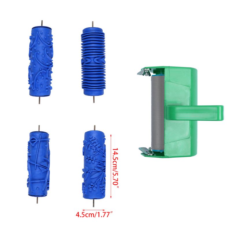 5 "wzorzysty wałek robić farby dekoracyjny wałek robić tekstury z pojedynczy kolor maszyna robić malowania, 5-calowy wytłoczony plastikowy uchwyt