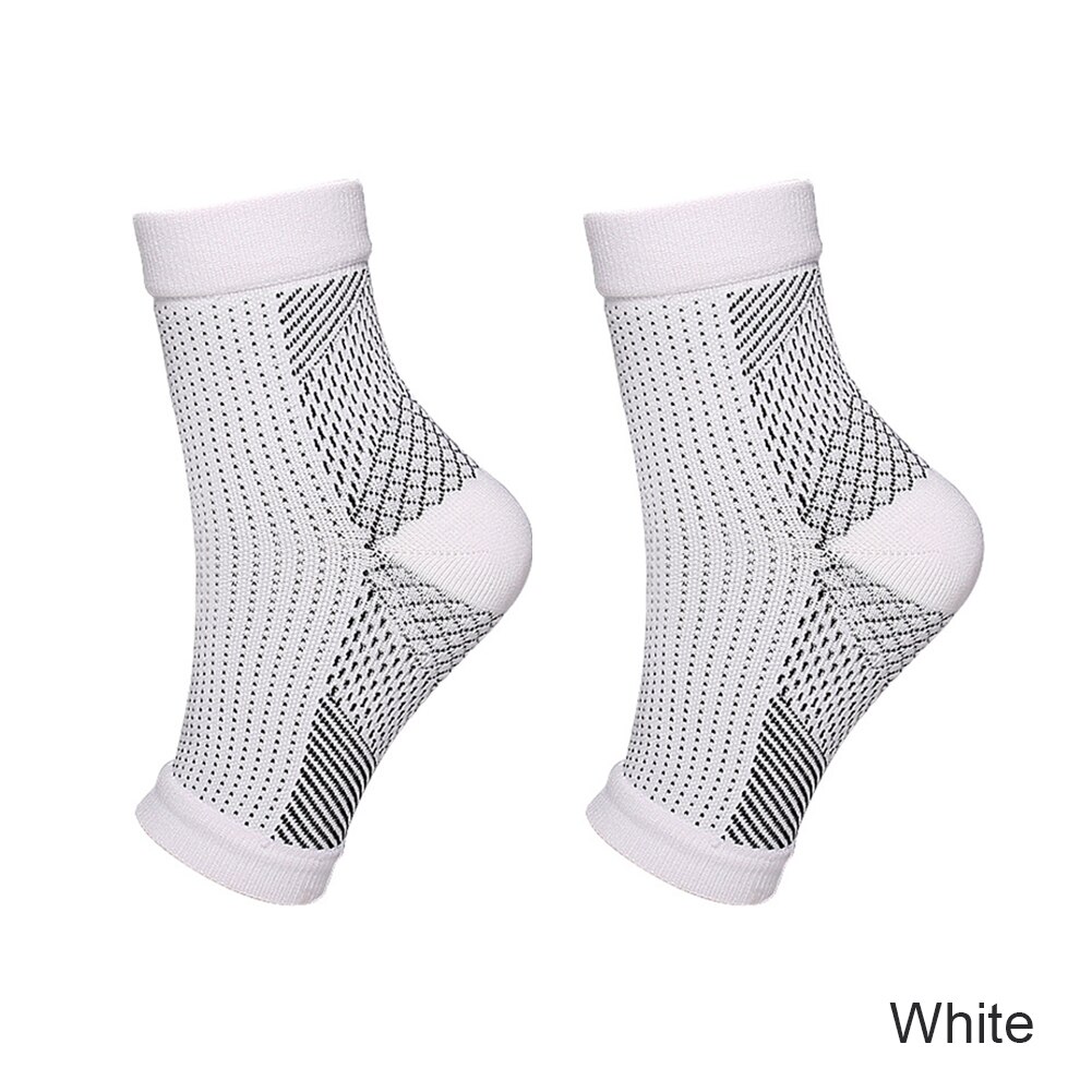 1 paar fußengel Anti-ermüdungs-kompressions-fußmanschetten mit knöchelunterstützung, fahrrad-, Basketball- und sportsocken für draussen-aktivitäzehn, herren-knöchelbandage: Weiß / S/m