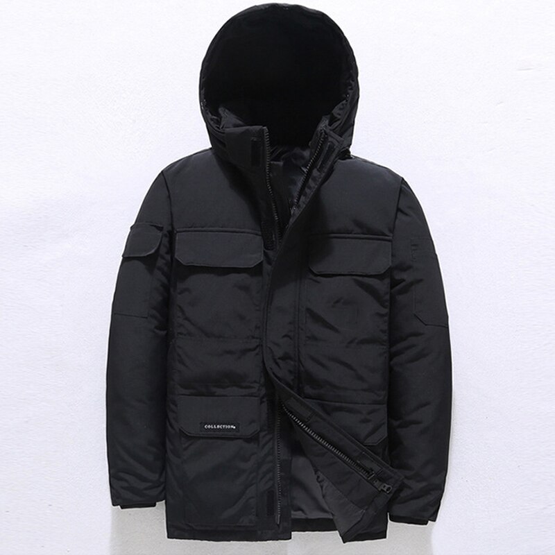 -30 grad Parkas herren Winter Unten Jacke Warme Mit Kapuze Weiße Ente Unten Anorak Männer Parka Mitte Langen Mantel wasserdichte Jacke Männlichen