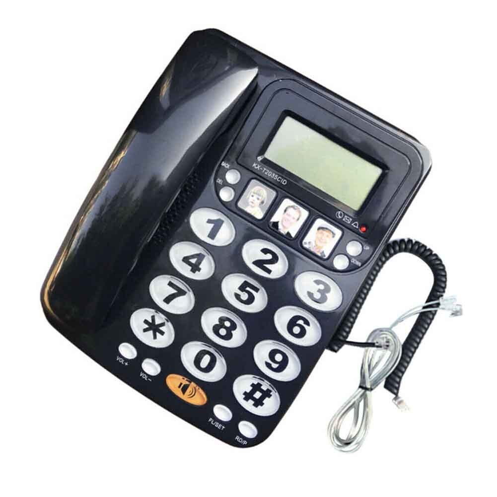 KX 2035CID Mini Portable Big Button Business Callback Corded Telephone Home Phone Landline Call Memory Caller ID Loud Sound: Black