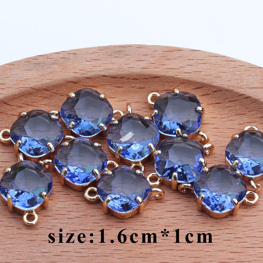 GUFEATHER-accessoires de bijouterie à faire soi-même, bracelet en métal et cuivre, pendentif en verre, breloques, fabrication de bijoux, boucle d'oreille, diy, 10 pièces/lot, M438