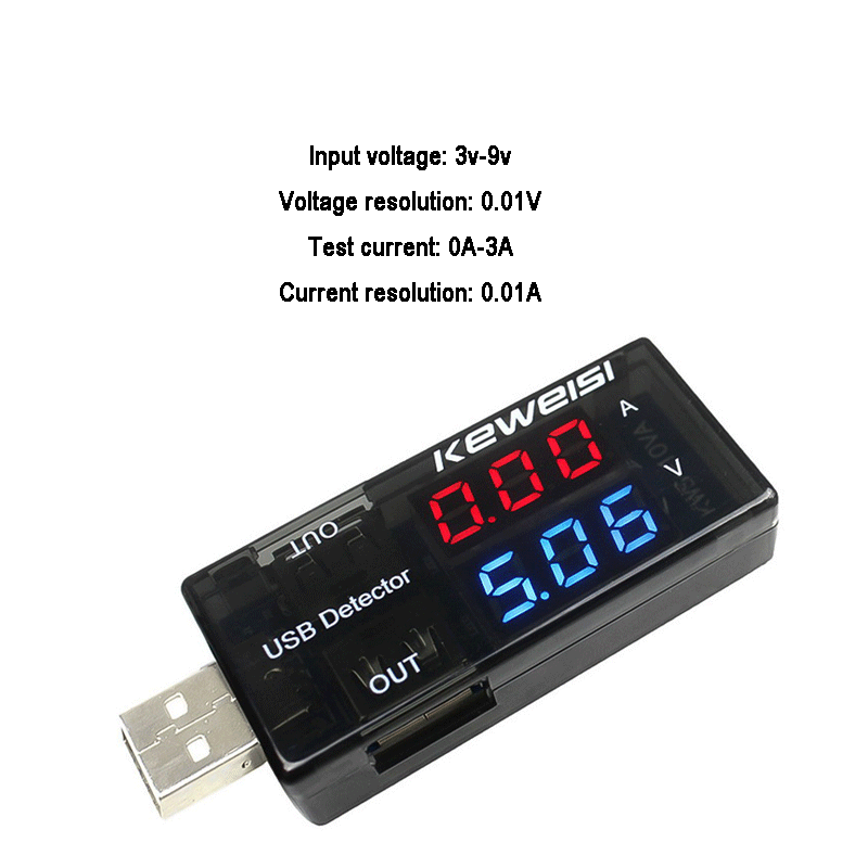 Detektor USB Volt Strom Spannung Arzt Ladegerät Kapazität Tester Meter Voltmeter Amperemeter Power Bank Stecker LCD: 6