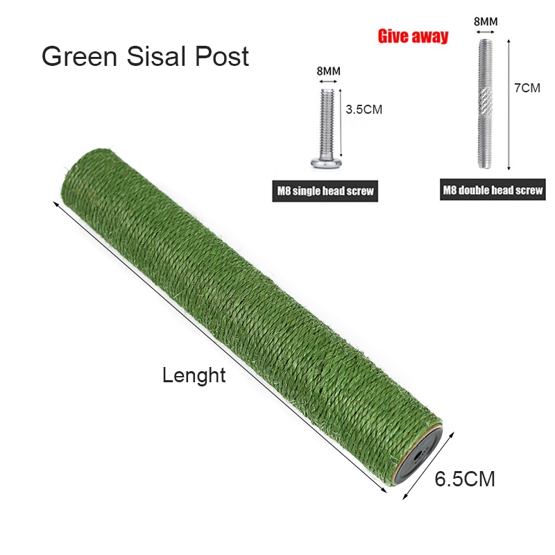 Cat Scratching Post Replacement Sisal Tree Refill Pole with M8 Screw Sisal Scratch Post Replacement Parts and Extension Post