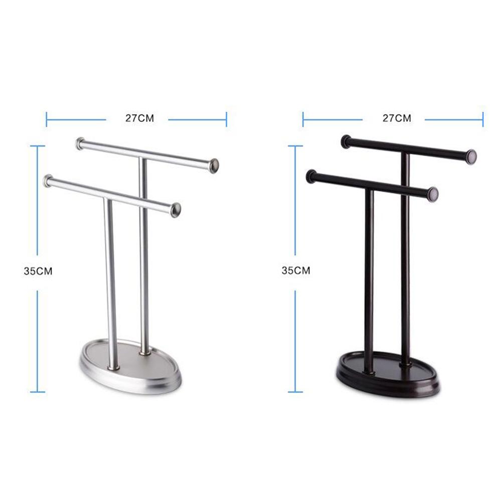 Handdoek Houder 27 cm Rvs Keuken Badkamer Handdoek Houder Voor Handdoeken Bar Rail Hanger Dubbele T- vormige Handdoekenrek #