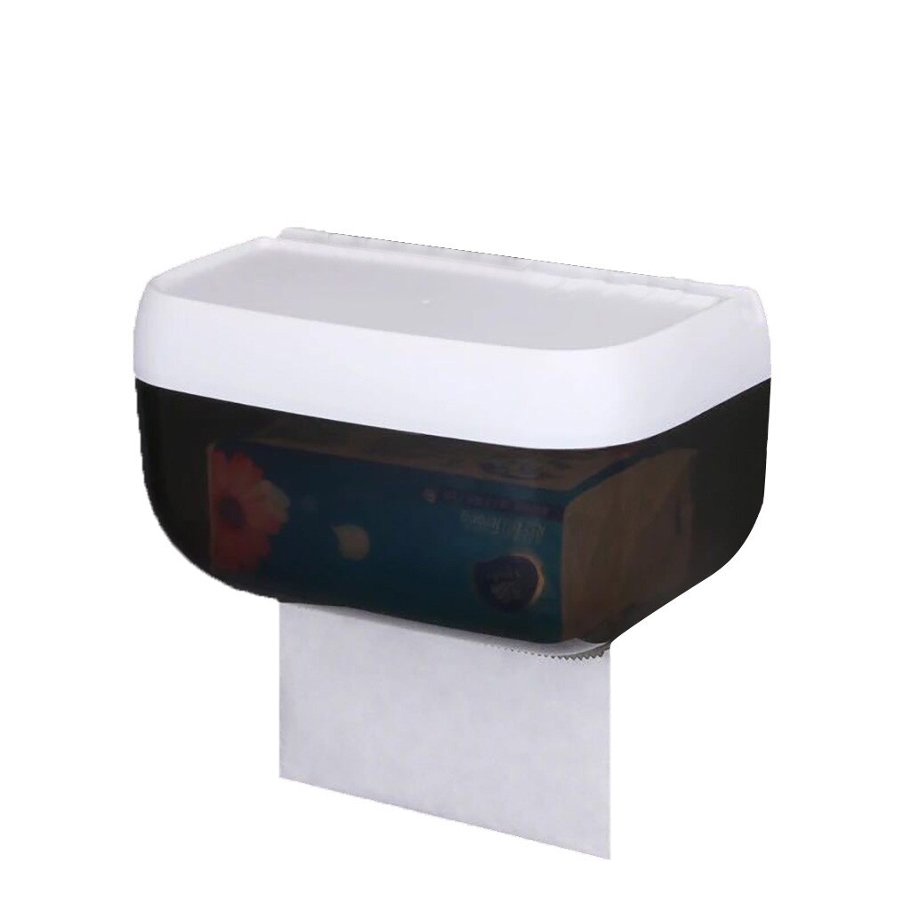 Tissue storage box plastic Multifunction Green pink gray Sticker Toilet Paper Roll Tissue Rack Wall Mounted Holder Shelf case#25: 1