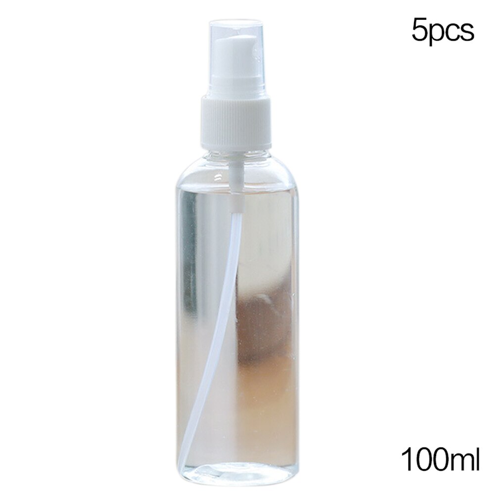 Liten sprayflaske klar plast parfyme tom sprøyteflaske til reise sminke skjønnhet  j99 butikk: 5 stk -100ml