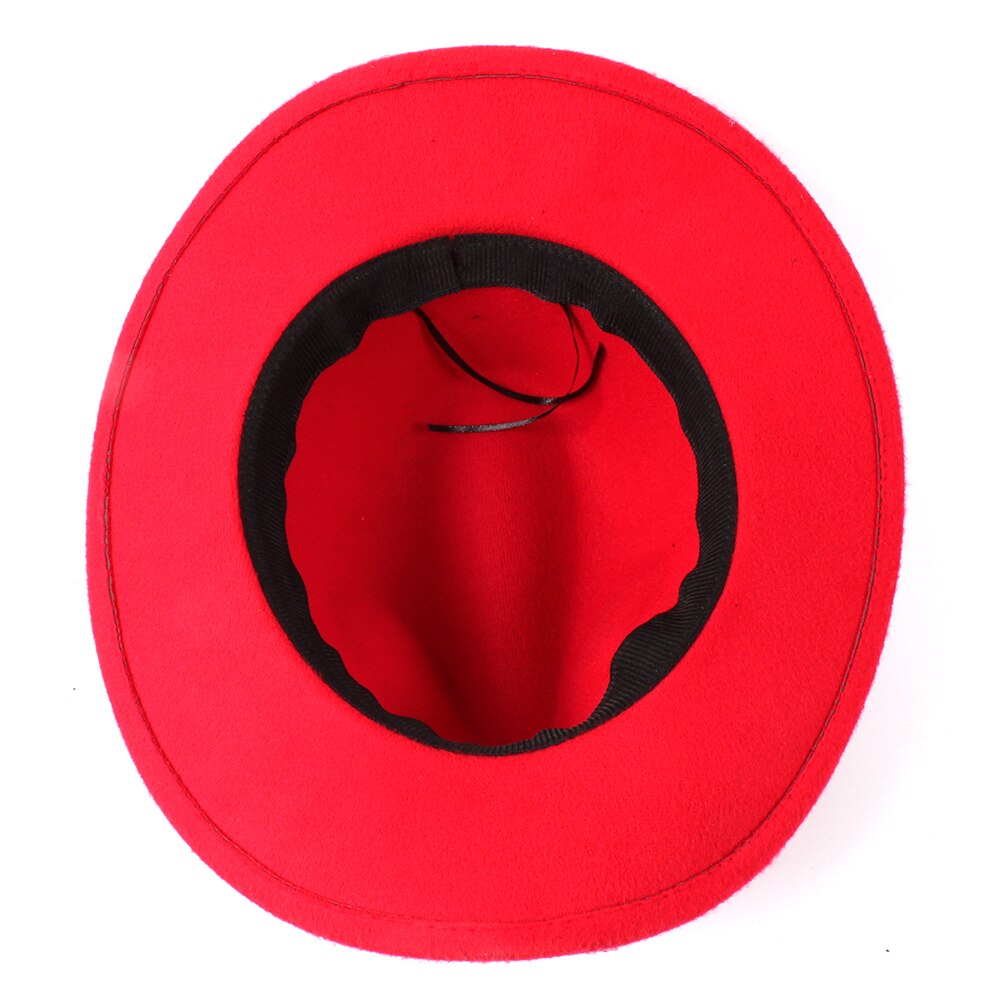 Menns ull vestlig cowboyhatt til herre dame vinter høst jazz cowgirl cloche sombrero caps med belte