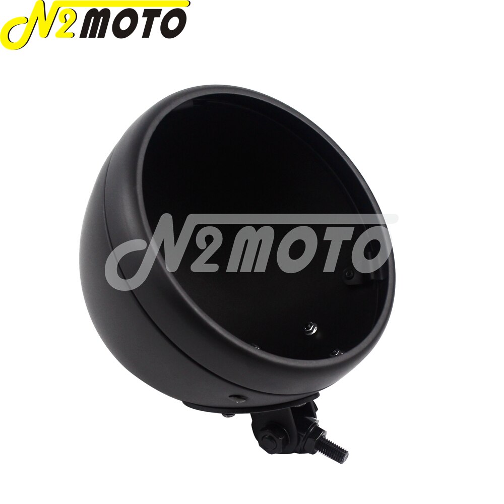 Chrome Motorcycle Ronde 7 &quot;Led Koplamp Behuizing Koplamp Gloeilamp Emmer Voor Harley Chopper Sportster Koplamp Bottom Mount: Matte Black