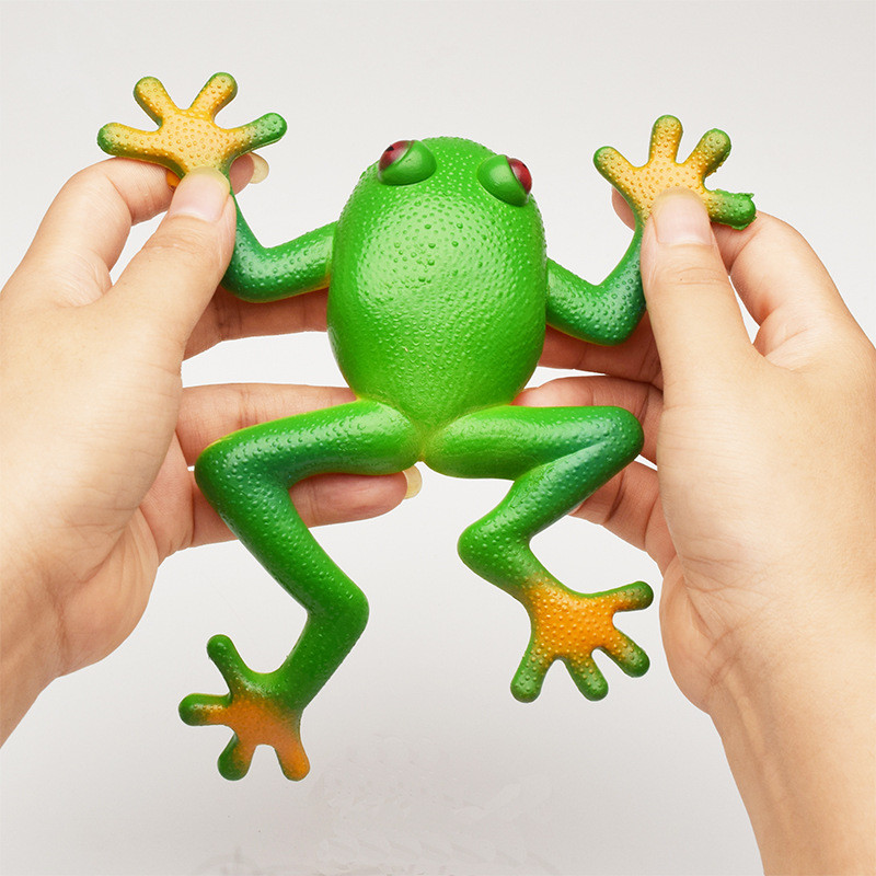 Jouet pour enfants en plastique, 15x15cm, vent délicat, modèle de grenouille, ensembles de jouets pour enfants, éducatif d&#39;émulation, forêt de pluie, vert, or, décor de paysage
