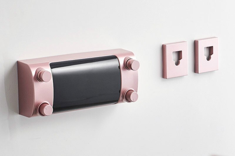 Retractable Clothes Line Dryer Clotheslines Double Row Clothesline Wall Mounted Retractable Clothes Dryer Steel Rope Wall Hanger: Pink