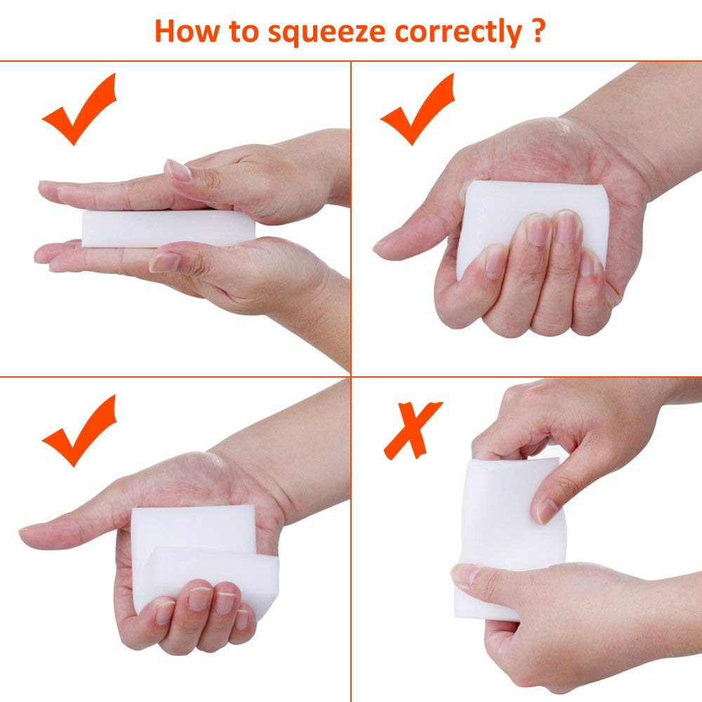 60 Packs Magic Cleaning Eraser Sponge Magic Eraser Sponge Foam Cleaning Melamine Foam for Kitchen Bathroom Furniture Car