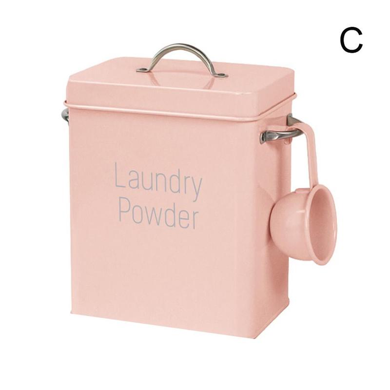 1 PCS Nordic Wind Ins Wind Wash Powder Bucket 3kg Multifunction Household Box Covered Storage Accessories Rice Snacks: pink