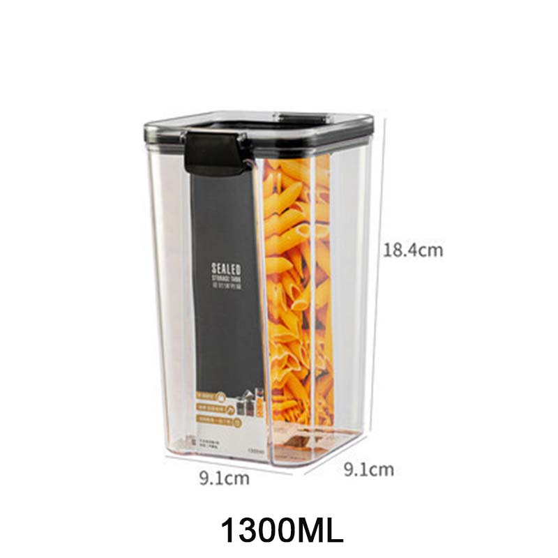 Transparent Sealed Jar Airtight Food Storage Containers Kitchen Organizer Storage Box for Spices grains beans Tank Bottle: 1300ml