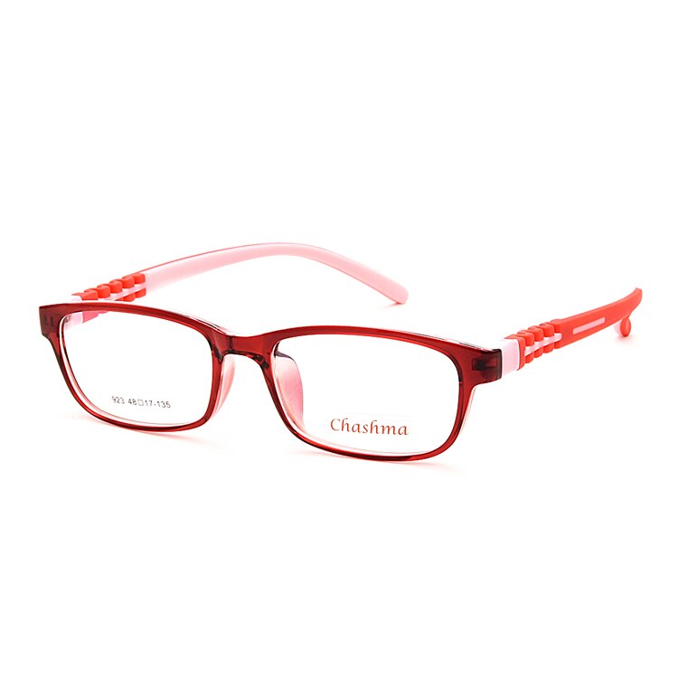 Chashma Brand Kids 10 11 12 Years Old Teens Girl Eyeglass Boy Glasses TR 90 Rubber Frames Prescrpiton Eyeglasses Frame Child 48: Black with Red