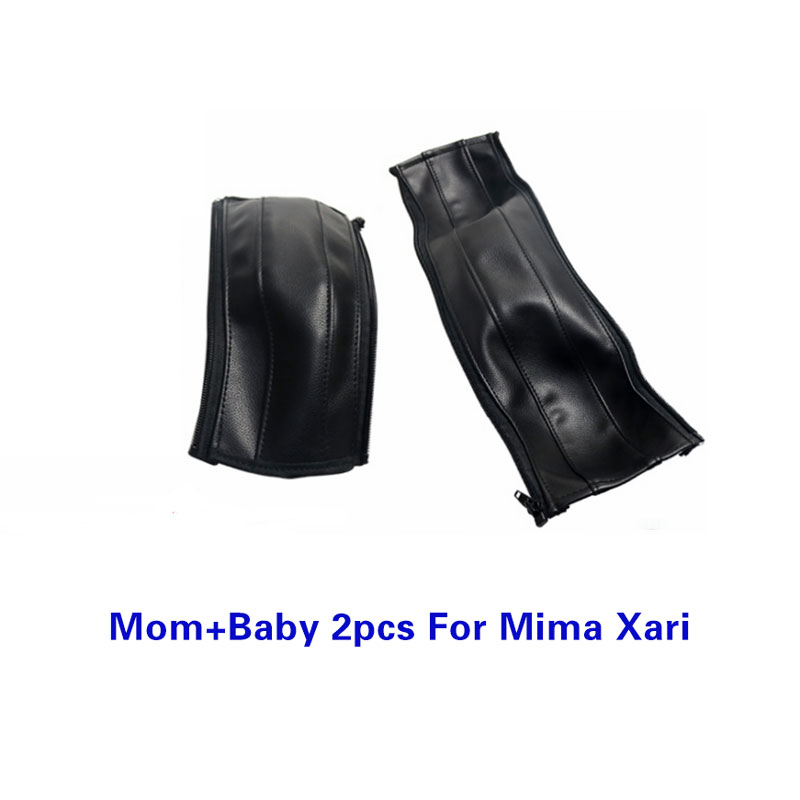 Fundas de cuero PU para manillar de cochecito de bebé, funda protectora para reposabrazos, accesorios para cochecito, Mima Xari: Castaño