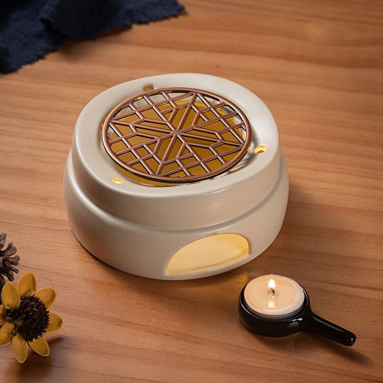 Creativo fornello da tè caldo scaldino in ceramica Kung Fu cinese impostato da tè accessori da tè riscaldatore di candela teiera base luce notturna arredamento: D stile