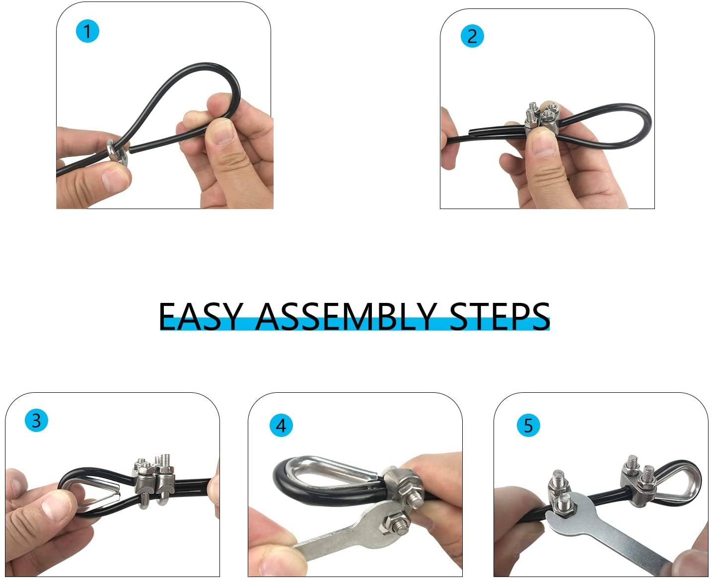 Cavo puleggia di ricambio per macchina fitness, fune metallica in acciaio resistente, accessori per allenamento per la forza domestica, 2M, 2,5m, 3M, 4