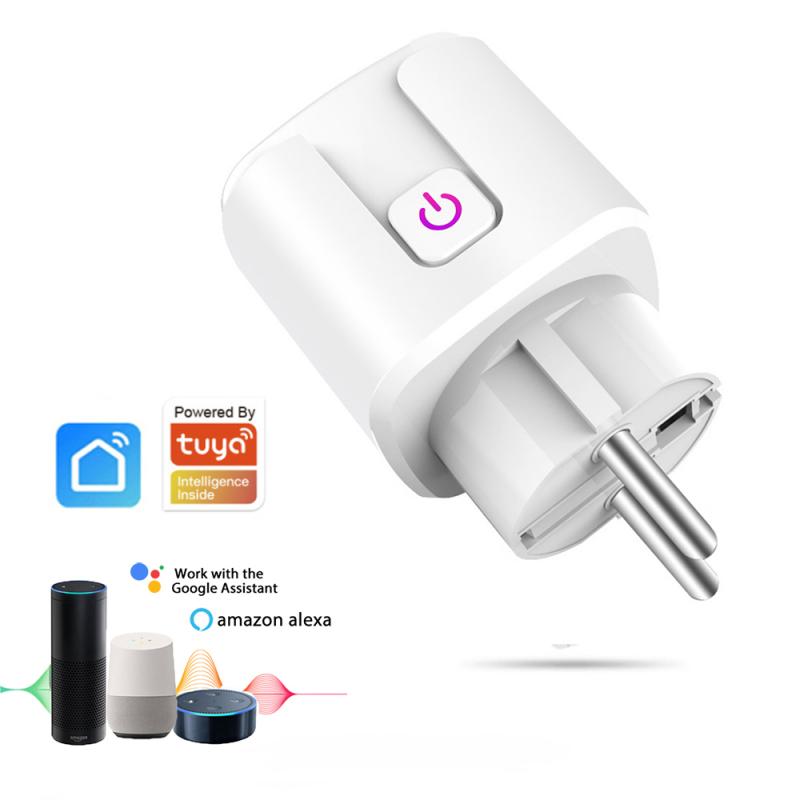Tuya Smart Home Control Wifi EU Socket App Smart Life Remote Voice Control With Alexa Google Home IFTTT Power Monitor Timer Plug