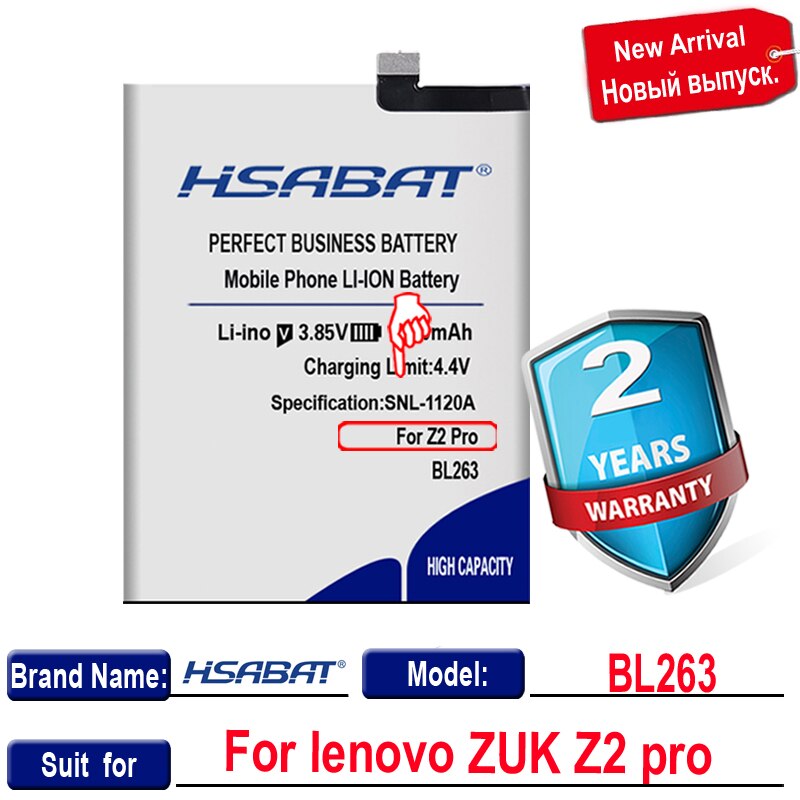 HSABAT 3600mAh-5600mAh BL268 BL263 BL255 Batterie für Lenovo ZUK Z2 Z2131 / ZUK Z2 pro Z2Pro / ZUK Z1: for ZUK Z2 pro