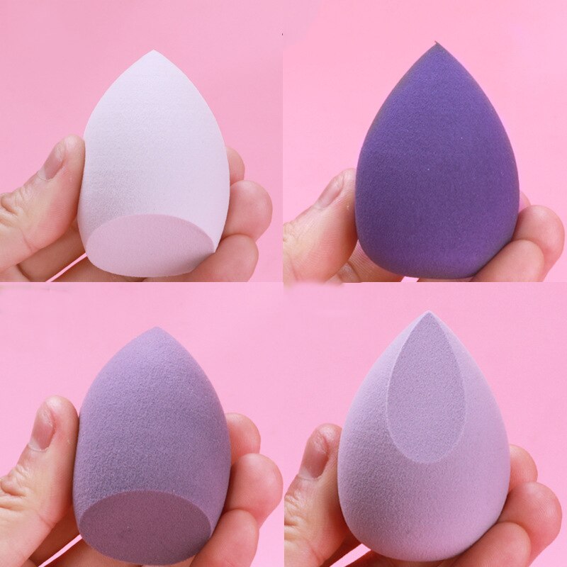 3/4 Piece Set Of Makeup Sponge, Puff, Healthy Latex Soft Sponge, Wet And Dry Set, Beveled Beauty Makeup Tool: 4 pcs Purple opp