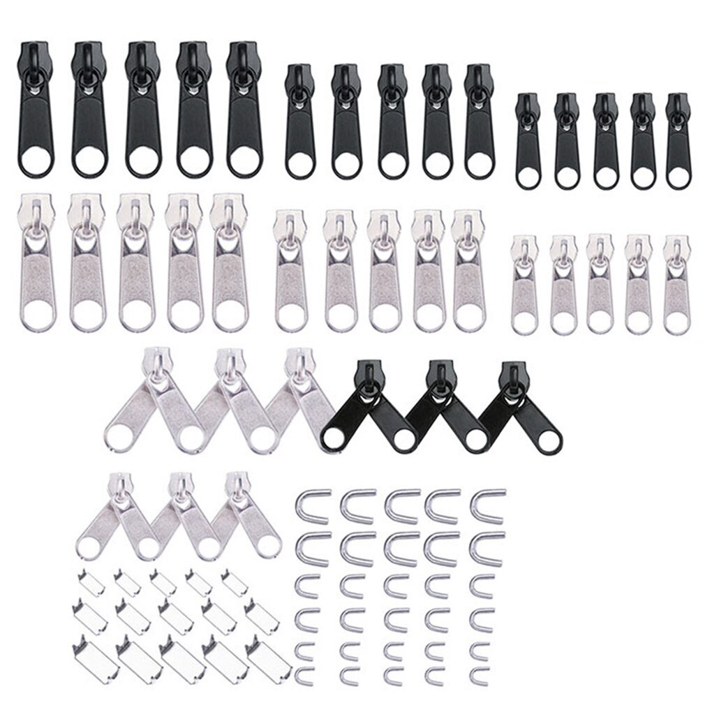 Zipper Repair Kit Slider Rescue Universal Zippers Clothes Bag Tent Fix Plier Sewing Tool Universal Instant Fix Slider 84/194pcs: NO.1