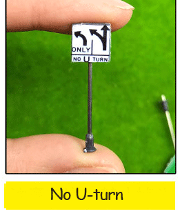 1PC HO Scale Traffic Signs Model Building Sand Table Accessories Micro Landscape Decor 1/87 Railroad Sign Игрушки: 1pc style7