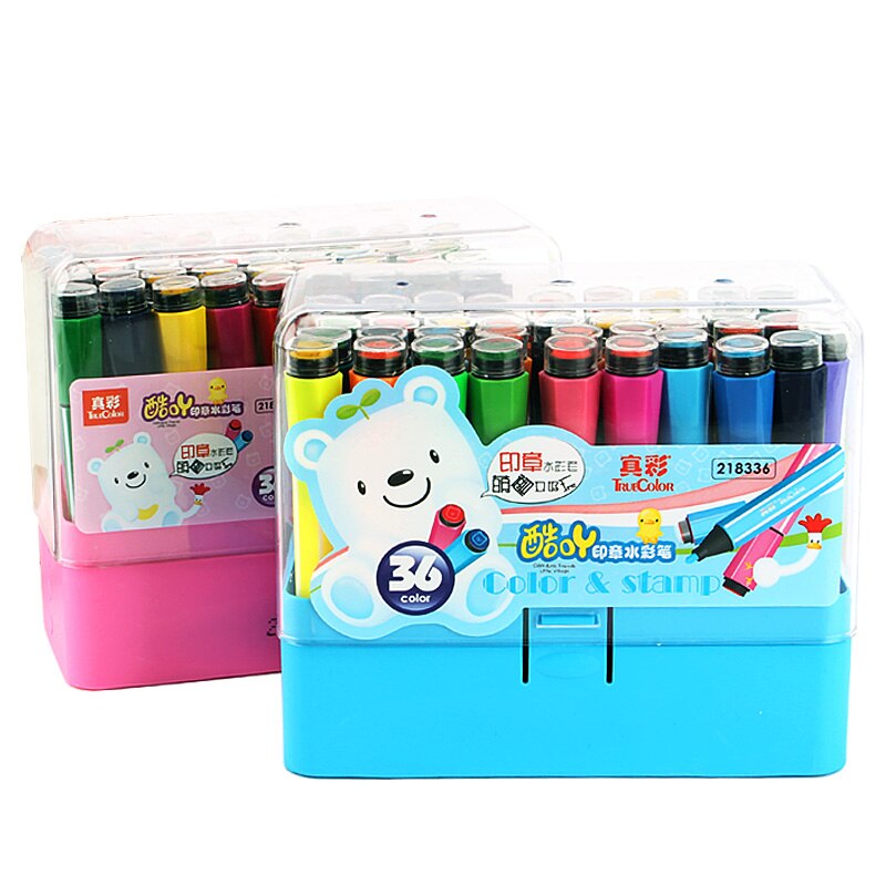 Truecolor cool acridine med forseglingspapir sæt akvarel pen 36 farve kan vaskes børns malerbørste
