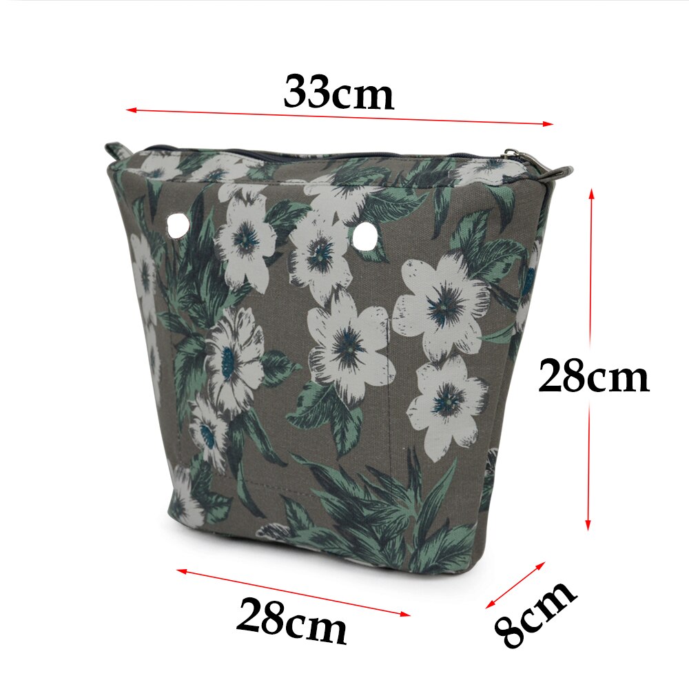 TANQU Colorful Waterproof Inner Lining Insert Zipper Pocket for Mini Obag Canvas Inner Pocket for O Bag