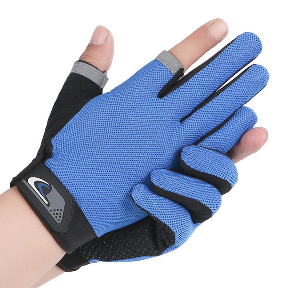 Gants de pêche d'hiver antidérapants pour hommes et femmes, 1 paire, 2 doigts coupés, sans doigts, respirants, pour Fitness Pesca