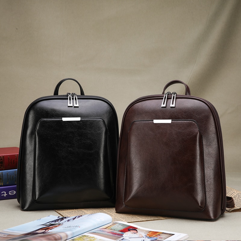 mochila de mujer de de cuero PU mochilas de femenino Casual de gran capacidad bolsos de hombro Vintage