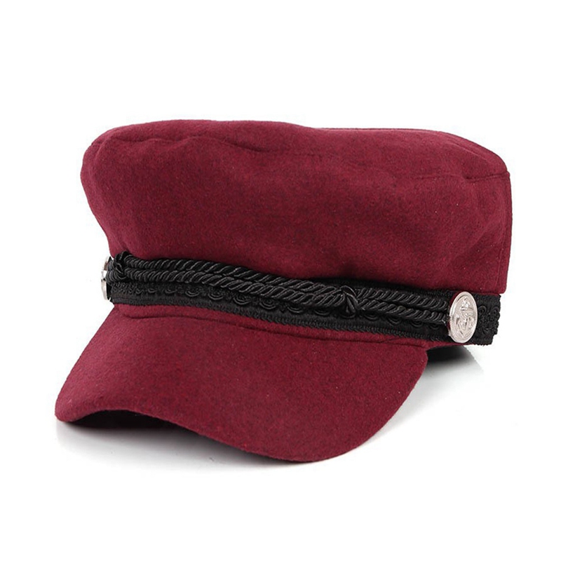 Sombrero octogonal de algodón con botones y bisagras para hombre y mujer, gorra plana de Golf, calentador de cabeza, ropa deportiva, versión coreana: Red