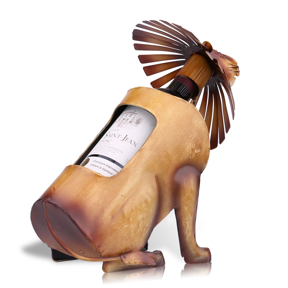 Metalen Sculptuur Leeuw Wijn Houder Wijn Fles Plank Praktische Sculptuur Woondecoratie Interieur Ambachten Keuken Bar Ornament