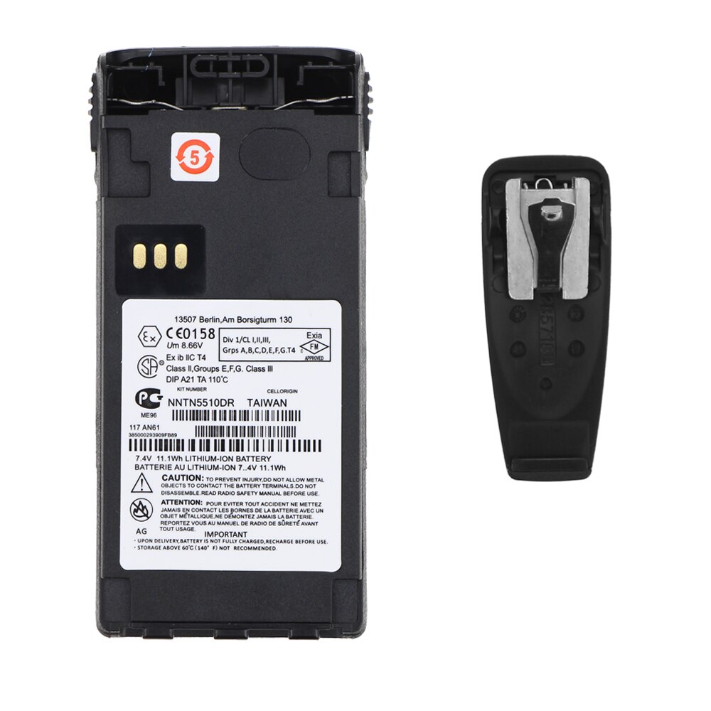 2200mAh Li-Ion ATEX Externe Batterie NNTN5510DR Für Motorola GP329EX GP339EX PTX760EX GP340 GP380 GP580 GP680 Radios: Default Title