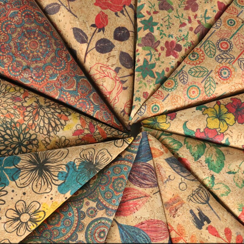 100 x135cm Umwelt Freundliche Natürliche Kork Druck Leder Stoff Gepäck Handtasche Holzmaserung Dekorative Stoff