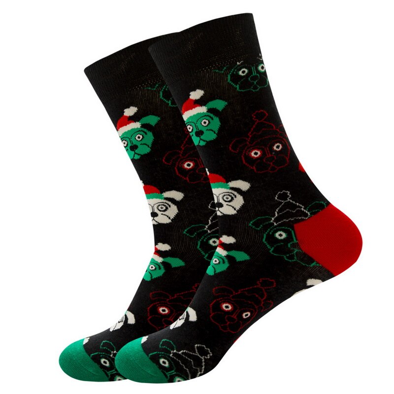 Árvore de natal neve elk presente algodão feliz homem meias novo 2020 outono inverno natal mulher meias engraçado ano novo papai noel: M208251E