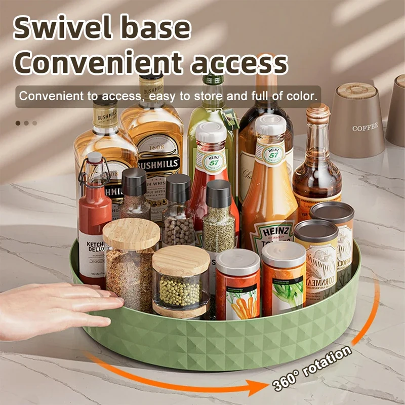 1 Stuk Keuken Opslag Kruidenrek 360 Graden Roterende Kast Organizer Lade Antislip Spice Ronde Rek Plaat Cosmetische Organizer