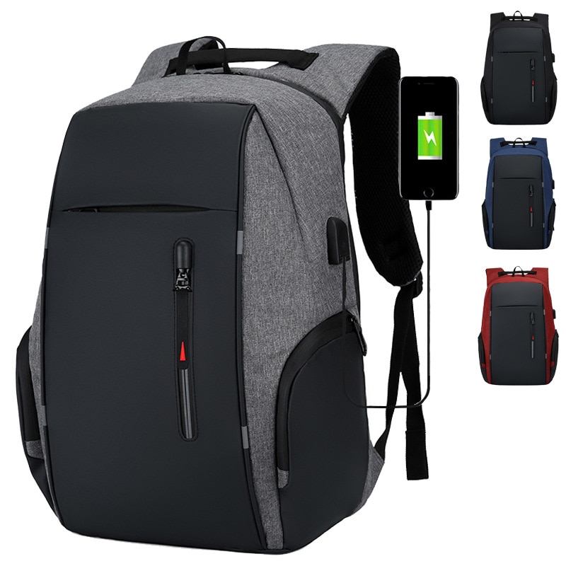 Sac à dos hommes USB charge étanche sac à dos pour ordinateur portable femmes décontracté Oxford mâle sac d'affaires 15.6 pouces ordinateur portable sacs à dos