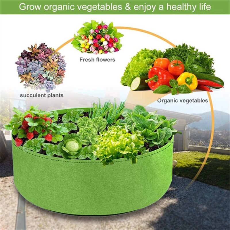 Maceta de tela de 10/15/50/100 galones para plantas, cama elevada para jardín, contenedor de plantación redondo, bolsas de cultivo, maceta de tela de fieltro transpirable