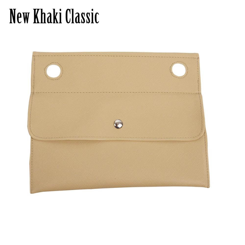 Bolso pequeño interno de cuero PU para exteriores, Mini bolsa de mano clásica: New khaki classic