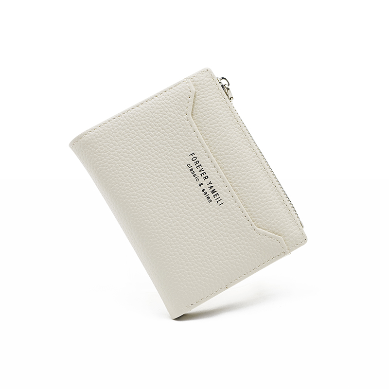 Women's Wallet Ins Women's Small Wallet Women's High-End Short Wallet Cross-Border Multi-Functional Coin Purse: WHITE