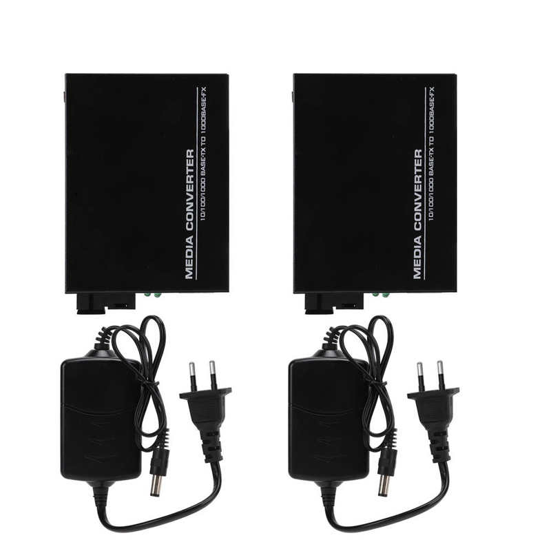 Fiber Transceiver Gigabit Media Converter Signal Conversion with 6 LED Indicators for Parking Lot for Surveillance Security for