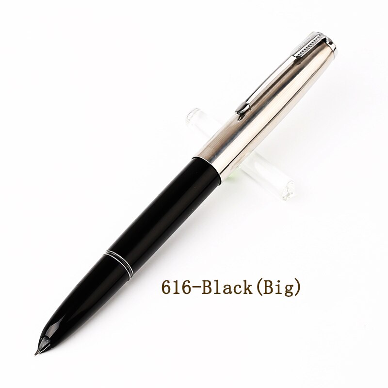 Authentic HERO 616 Classic Nostalgic Fountain Pen 616-2 Golden Clip / Cap Ink Pen Iridium Fine Nib 0.5mm for Student: 616 Big Black