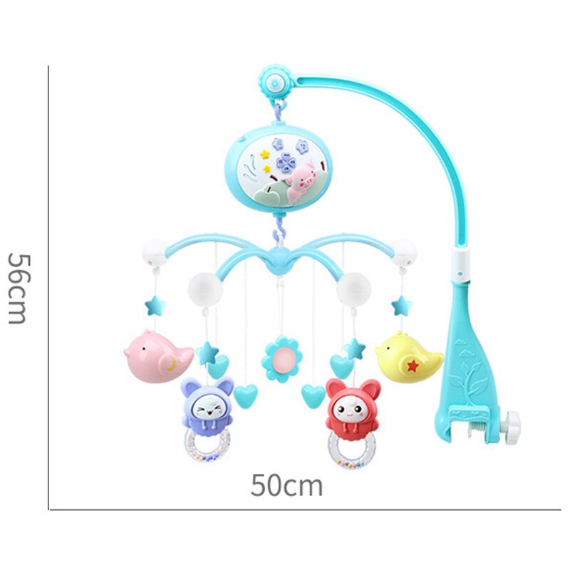 Baby Speelgoed Wieg Mobiles Rammelaars Muziek Educatief Speelgoed Bed Bel Carrousel Voor Babybedjes Projectie Zuigeling 0-12 Maanden Roze