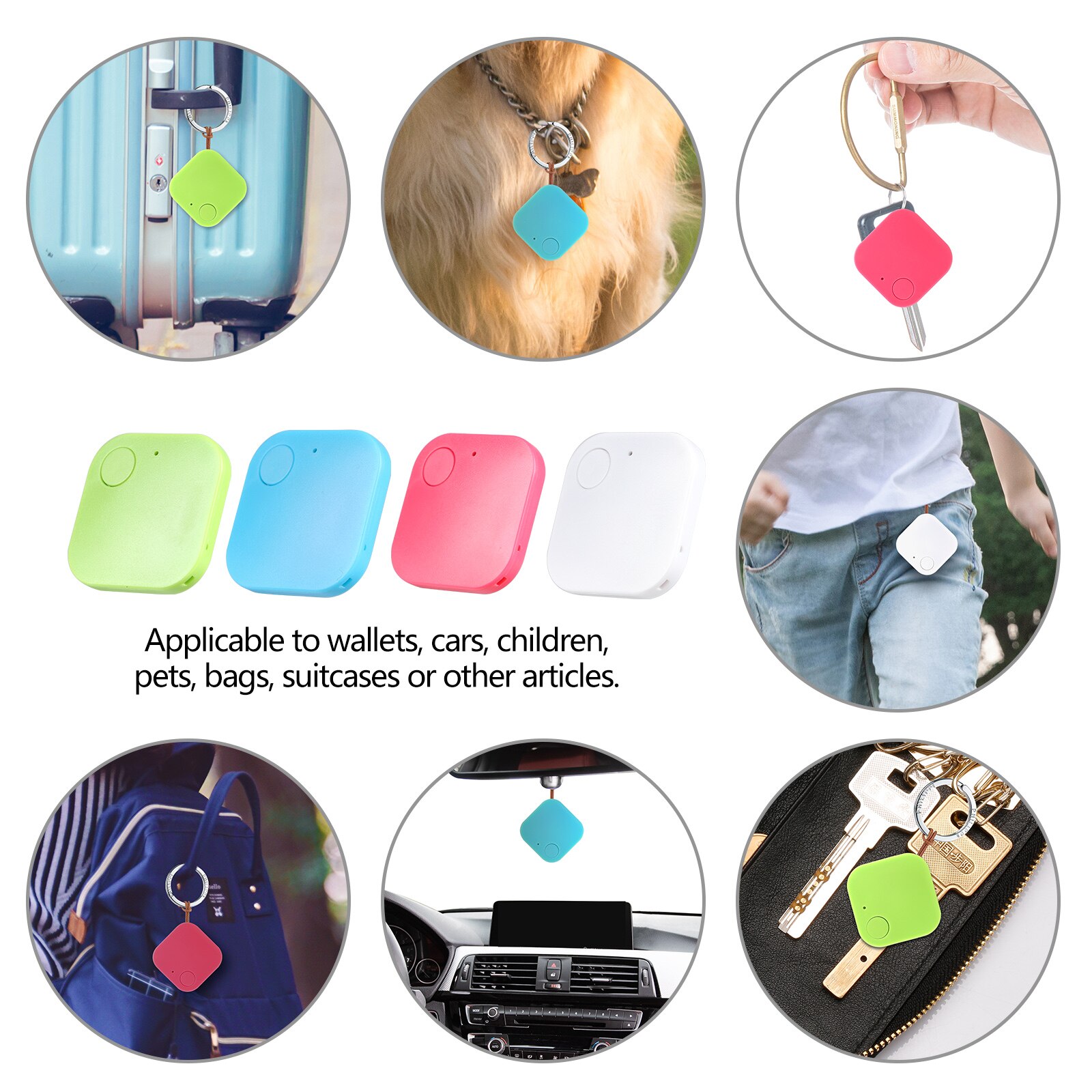 Anti-lost Wireless Self-timer Bluetooth Keychain Finder Recording Security Alarm Locator Phone Search Kid Tracker with Battery