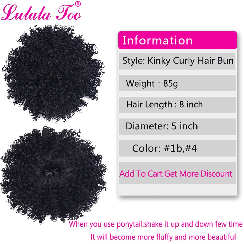 Court synthétique Afro bouffée crépus bouclés cordon queue de cheval cheveux Chignon perruque Chignon postiche pour les femmes Updo Clip dans l'extension de cheveux