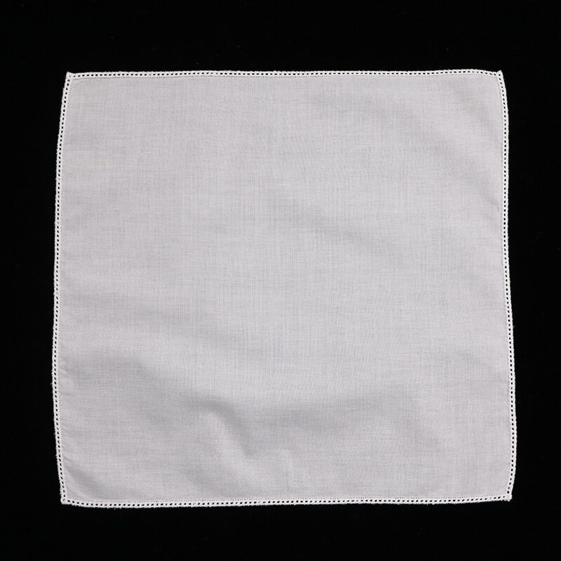 C005: White cotton picot lace handkerchief with st... – Grandado