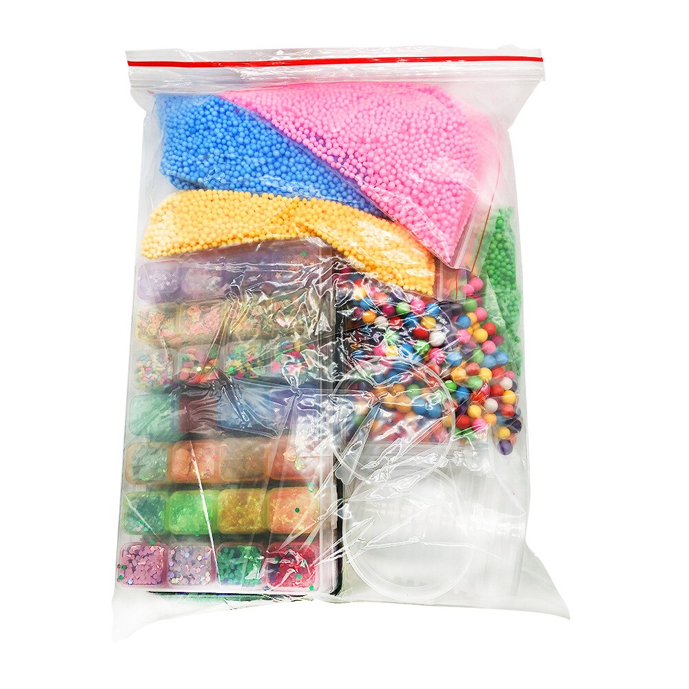 70 pakke gør kits forsyninger til slim ting charme fishbowl paillette perler diy håndlavet farve skum bold materiale sæt til: 70 pakker (opp taske)