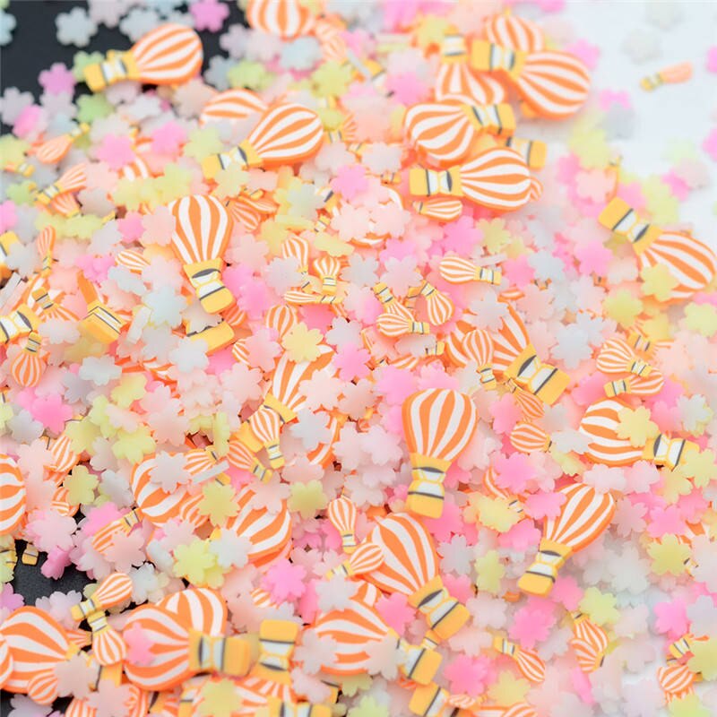 20g/Lot Polymer Clay Lovely Fire Balloon Flower Slice Mix Sprinkles Lovely Confetti for Crafts Making, DIY